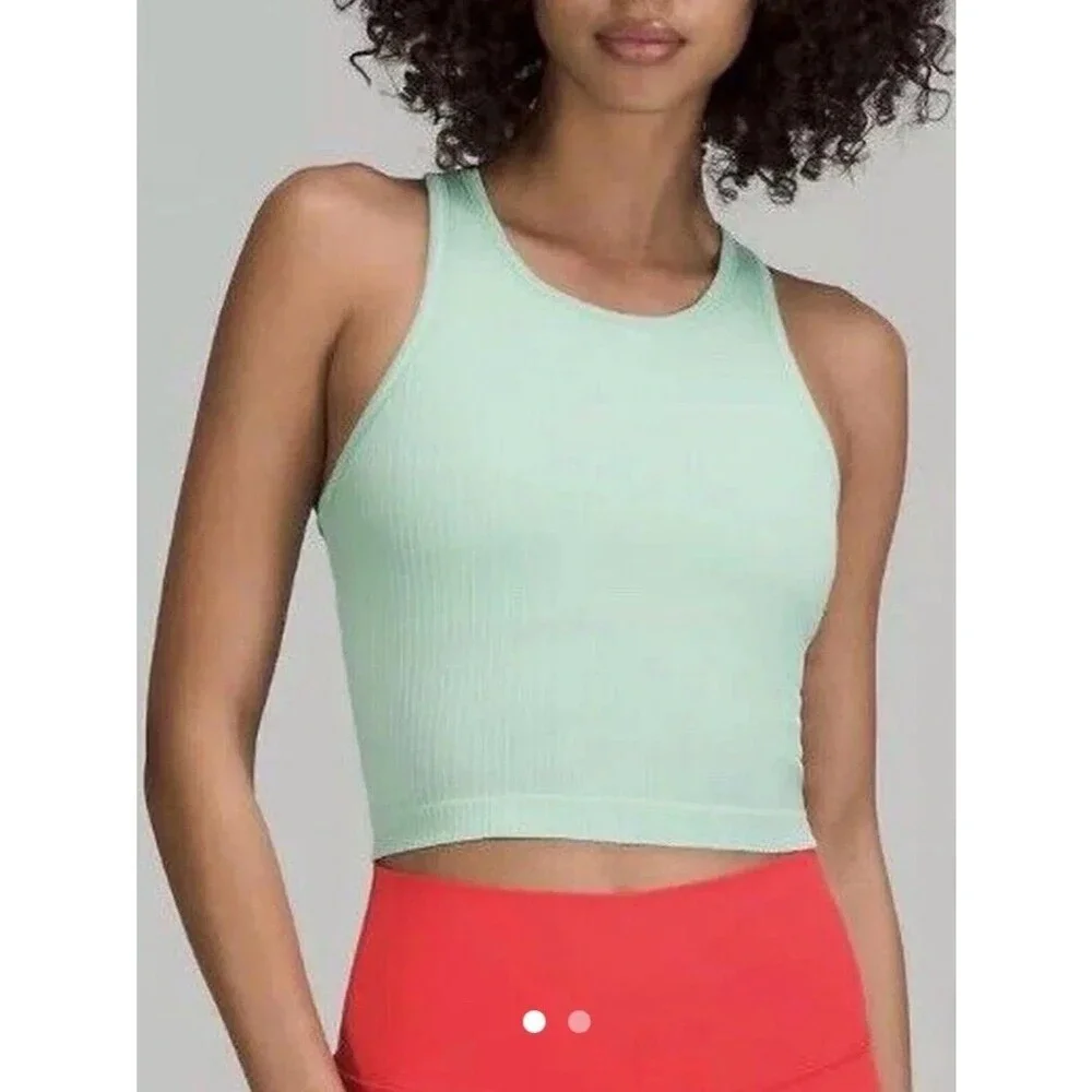 LULULEMON Women's Ebb To Street mint green waist racerback tank top - 8
